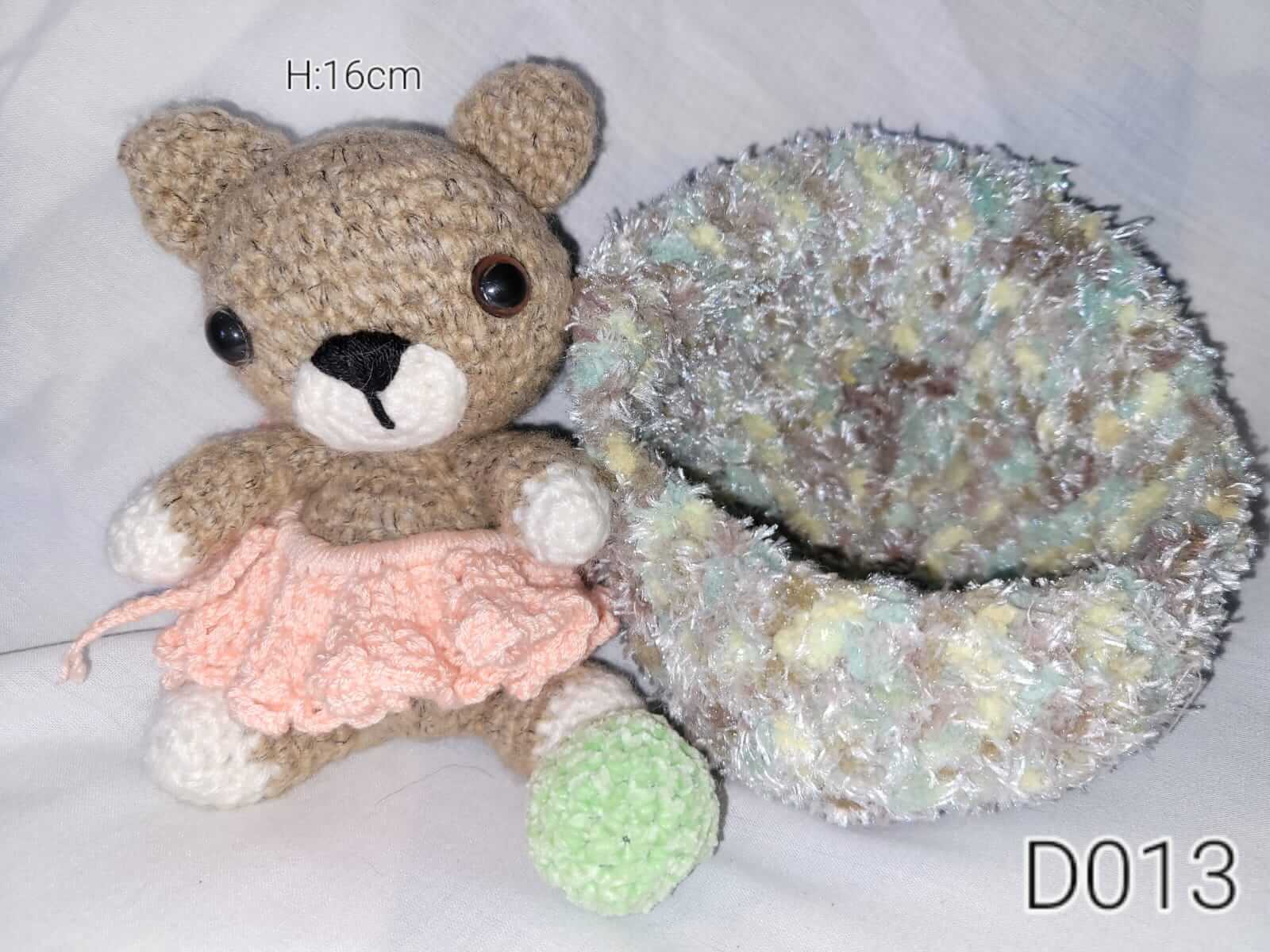 Crochet teddy with bed set