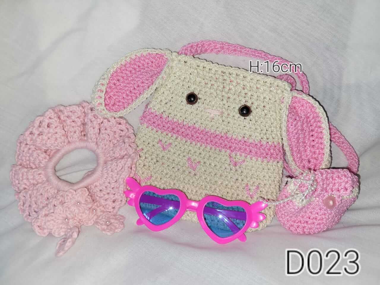 Crochet bunny bag set