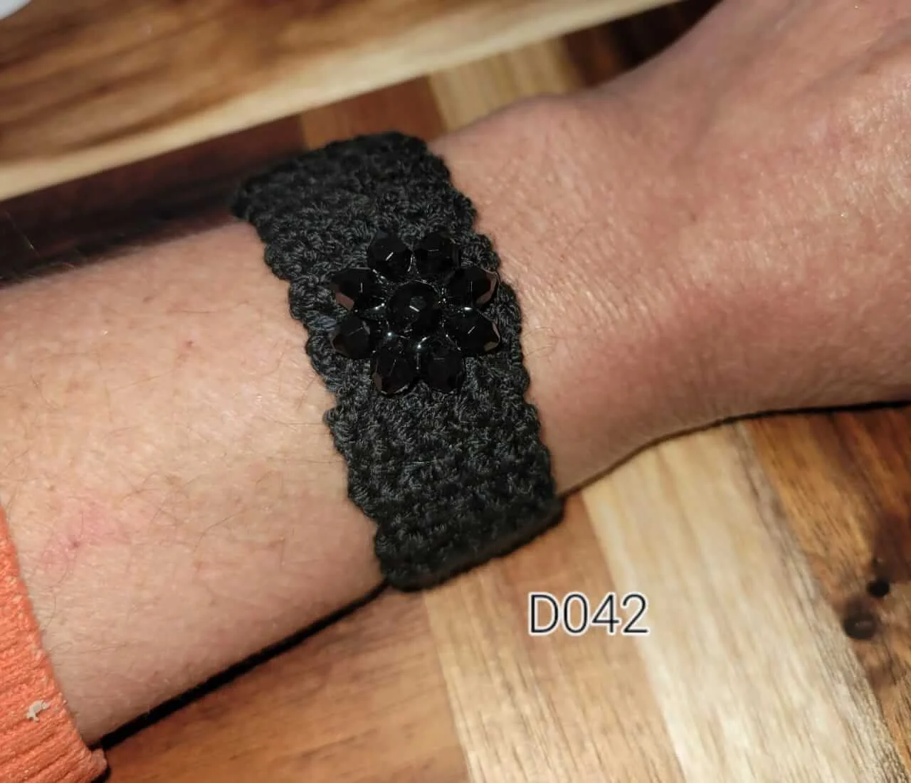 Crochet bracelet – black thick